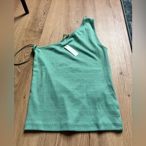 Madewell One-Shoulder Teal Top